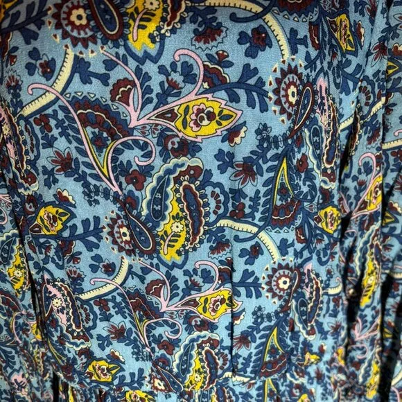 💙 NWT Boden Cottagecore Paisley Plunging Neckline Maxi Dress Size 14 - Picture 7 of 10
